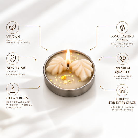 White Leaf Tealight Candle (pack of 2)