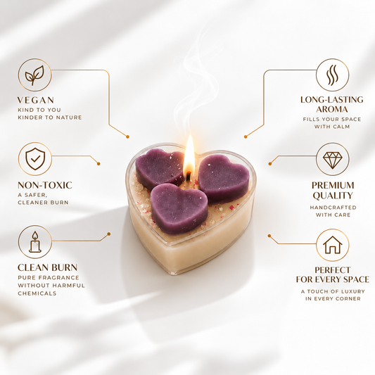 Purple heart candle (combo of 4)