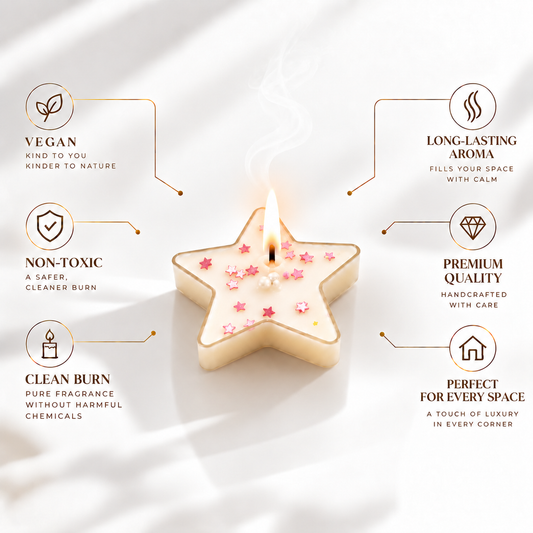 pink star candle (combo of 4)