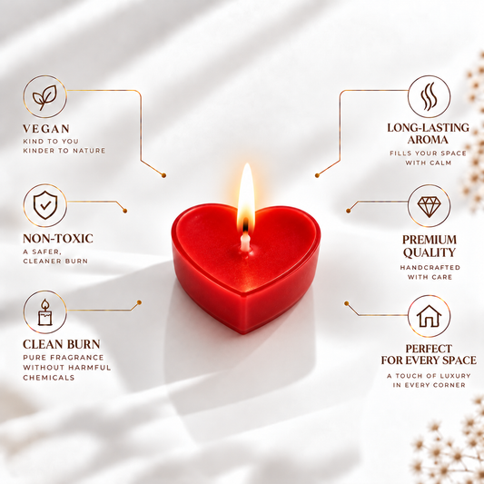 Red Heart Tealight (combo of 4)