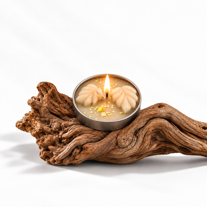 White Leaf Tealight Candle (pack of 2)