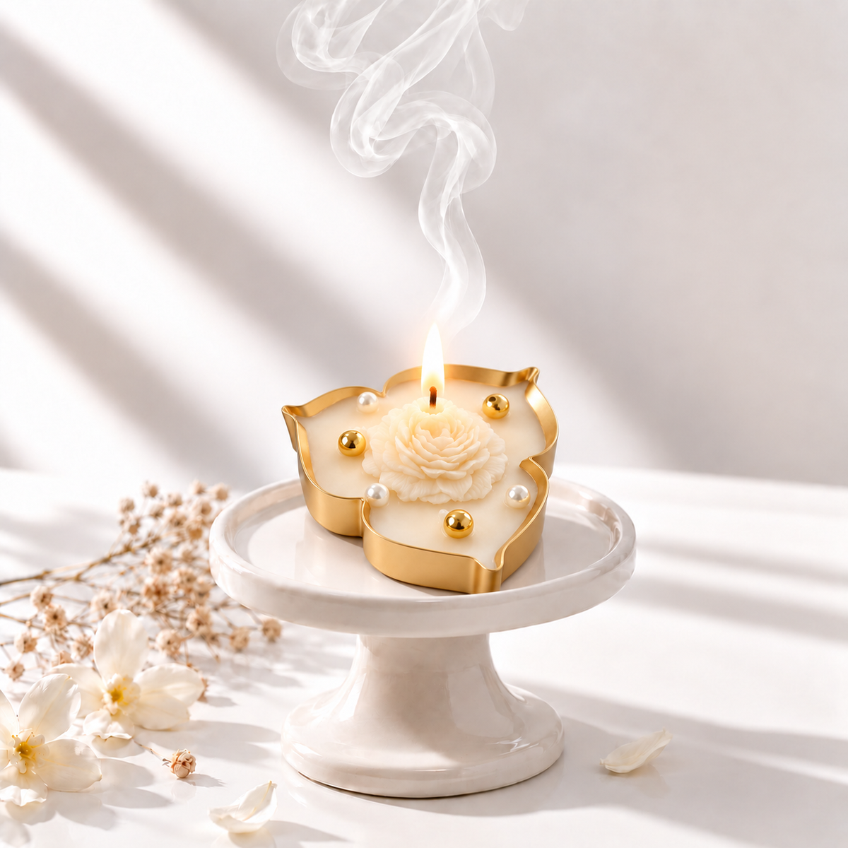 Tin Rose Urli candle (pack of 2)