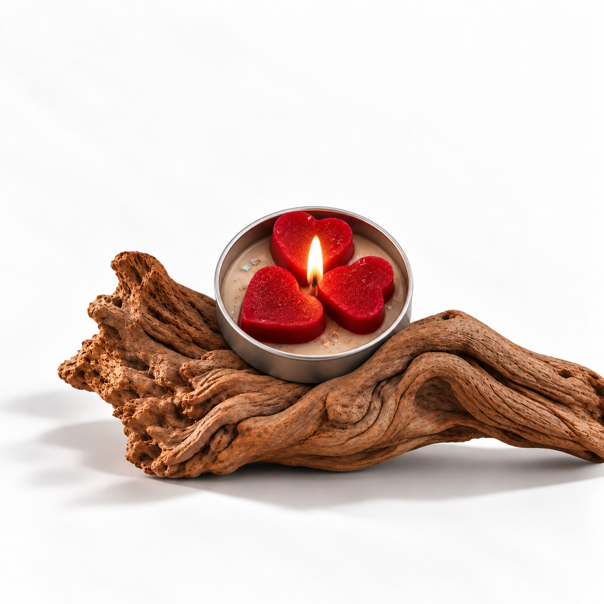 Tin heart candle tealight (combo of 4)