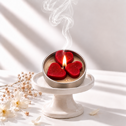 Tin heart candle tealight (combo of 4)