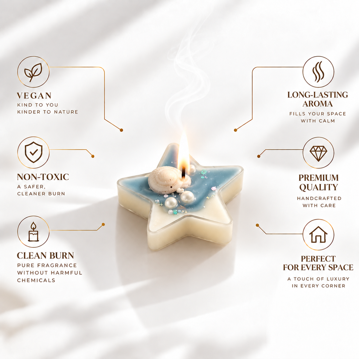star blue sea tealight candle (combo of 4)