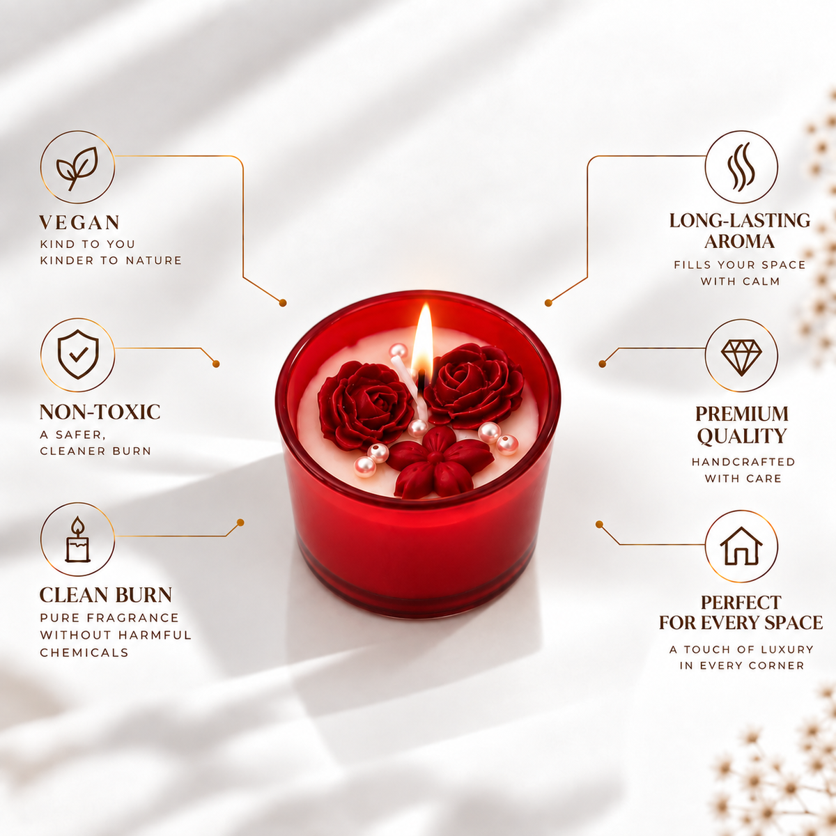 rose jar candle (pack of 2)