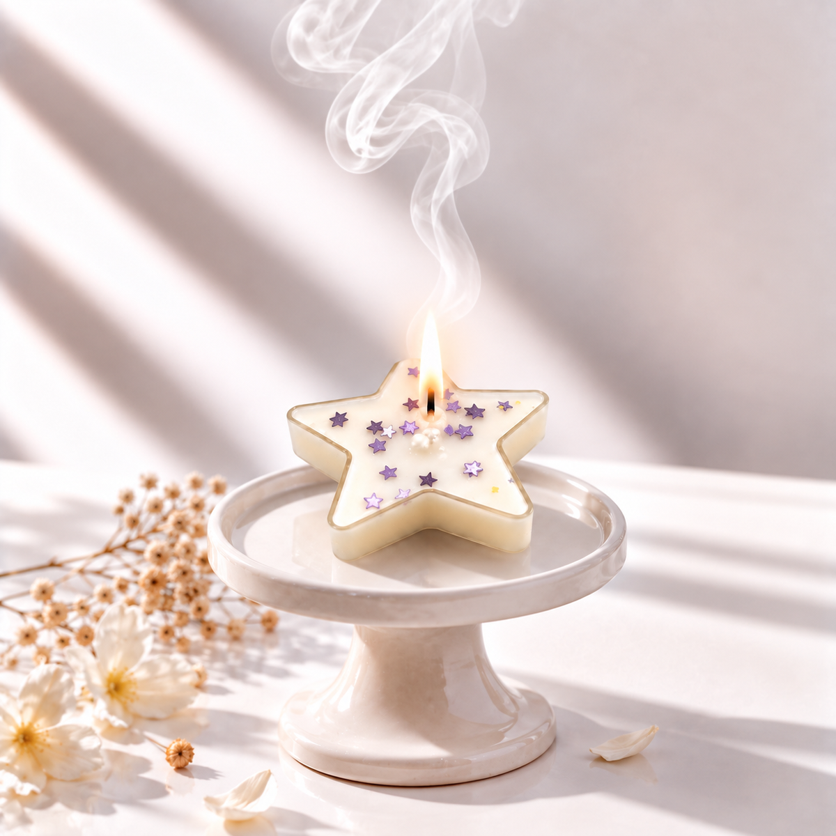 Purple star candle (combo of 4)