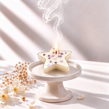 Purple star candle (combo of 4)