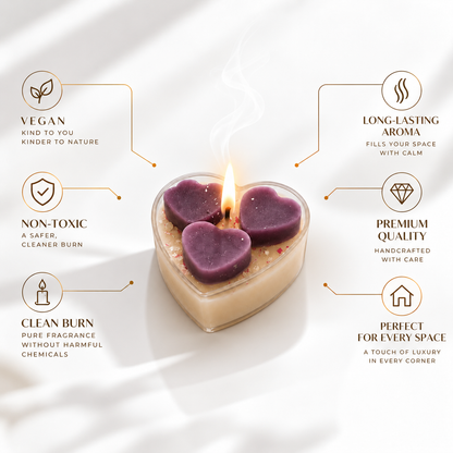 Purple heart candle (combo of 4)