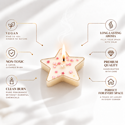 pink star candle (combo of 4)