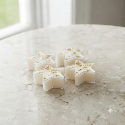 Golden White Star Candle Pack of 4 - Marble Lifestyle Shot