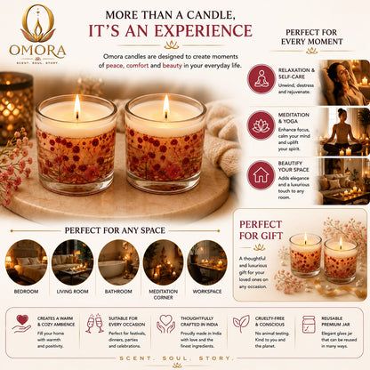 Crimson Candles Pack of 2 - More Than a Candle It's an Experience Infographic