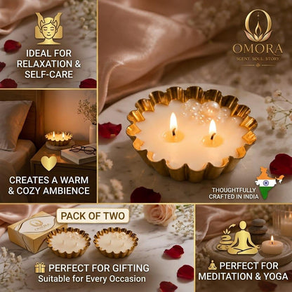 Metallic Tealight  Candle – Pack of 5 | Luxury Gold Fluted Dish Candle