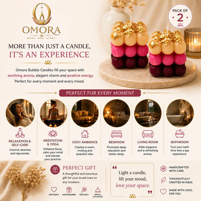 Multicolor Bubble Candle Pack of 2 - More Than Just a Candle Infographic